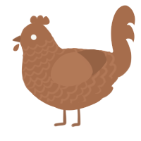 A brown chicken with a lace pattern