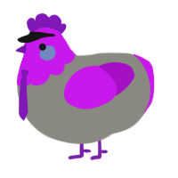 Defoko, a ash and amethyst chicken with a head pattern