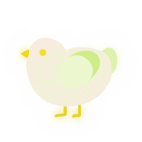 A cream and apple chicken with a lace pattern