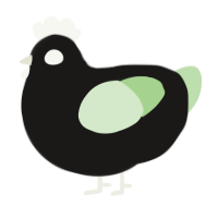 A sable and gluppy chicken