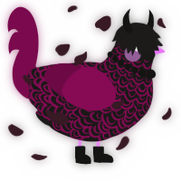 A sable and wine chicken with a double-lace pattern