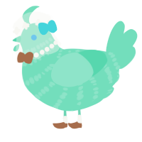 A mint chicken with a bar pattern