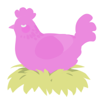 A leaf chicken with a neck-speckle pattern