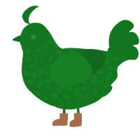 A leaf chicken with a speckle pattern