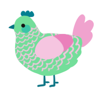 A spring and pink chicken with a lace pattern