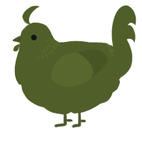 A olive chicken with a neck-band pattern