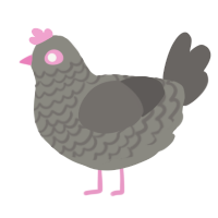 A ash and grey chicken with a lace pattern