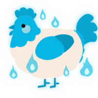 A cream and cerulean chicken with a head pattern
