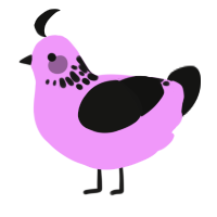 A lavender and black chicken with a neck-speckle pattern