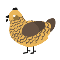 A honey and bark chicken with a lace pattern