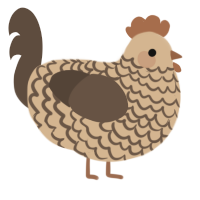 A beige and bark chicken with a lace pattern