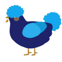 A navy and sky chicken