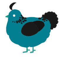 A sea and sable chicken with a neck-speckle pattern