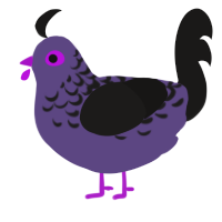 2ourple, a overcast and sable chicken with a half-lace pattern