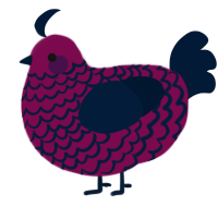 A wine and tumblr chicken with a lace pattern