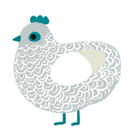 A silver and white chicken with a double-lace pattern