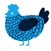 A sky and tumblr chicken with a lace pattern