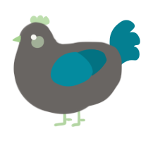 A grey and sea chicken