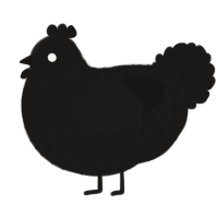 A sable chicken with a lace pattern
