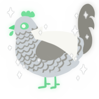A mist and ash chicken with a lace pattern