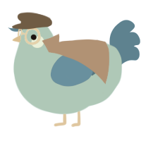 A aqua and sapphire chicken