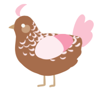 A brown and rose chicken with a half-lace pattern
