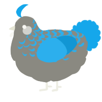 A ash and sky chicken with a half-lace pattern
