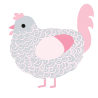 A mist and rose chicken with a double-lace pattern