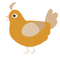 A orange and beige chicken