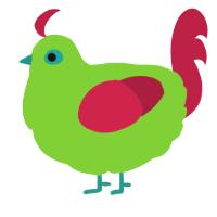 A grass and crimson chicken