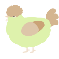 A apple and beige chicken