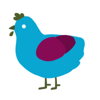 A cerulean and wine chicken