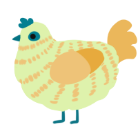 A apple and honey chicken with a bar pattern