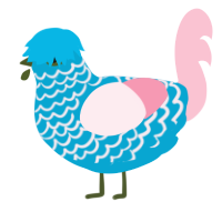 call me maybe, a cerulean and rose chicken with a lace pattern