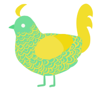 A spring and yellow chicken with a double-lace pattern