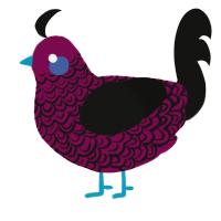 A wine and black chicken with a double-lace pattern