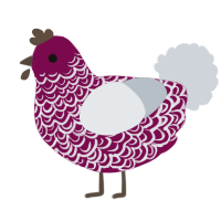 A wine and mist chicken with a double-lace pattern