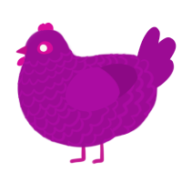 A plum chicken with a lace pattern