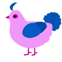 A lavender and ultramarine chicken