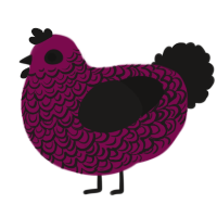 A wine and sable chicken with a double-lace pattern