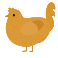 A orange chicken with a double-lace pattern