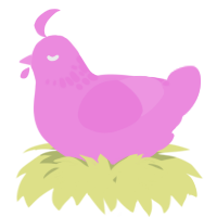 A leaf chicken with a neck-speckle pattern