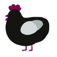 Just a lil guy, a black and silver chicken with a speckle pattern