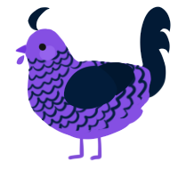 A blurple and tumblr chicken with a lace pattern