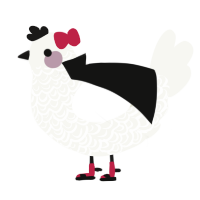 A white chicken with a double-lace pattern