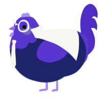 A navy and indigo chicken with a head pattern