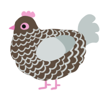 A bark and silver chicken with a lace pattern