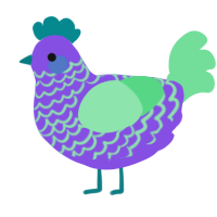 A blurple and spring chicken with a lace pattern