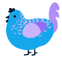 A sky and lilac chicken with a half-lace pattern