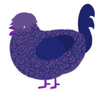 A overcast and navy chicken with a double-lace pattern